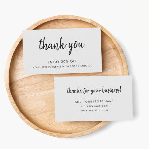 Carte De Réduction Thank Gray Modern Minimalist