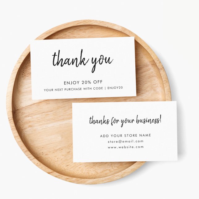 Carte De Réduction Thank | Minimaliste moderne (Créateur téléchargé)