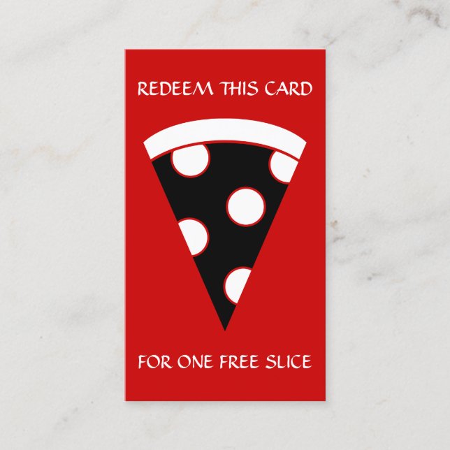 Carte De Réduction tranche libre de bon de pizza (Devant)