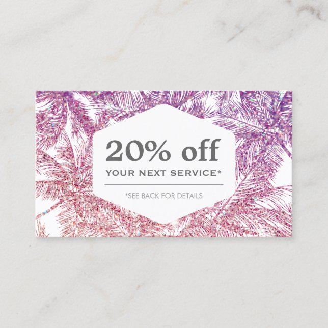 Carte de réduction Tropical Purple/Pink Parties sc (Devant)