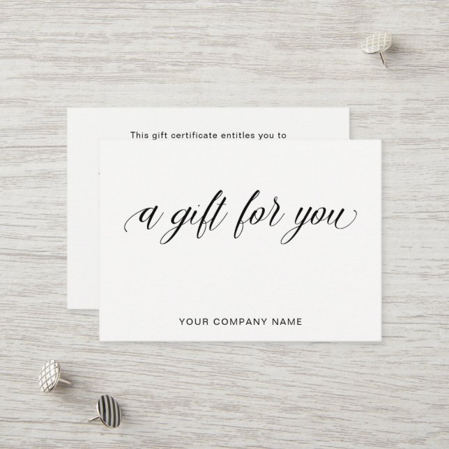 Carte De Réduction Typographie élégante simple | un cadeau pour vous (Devant/Arrière en situation)