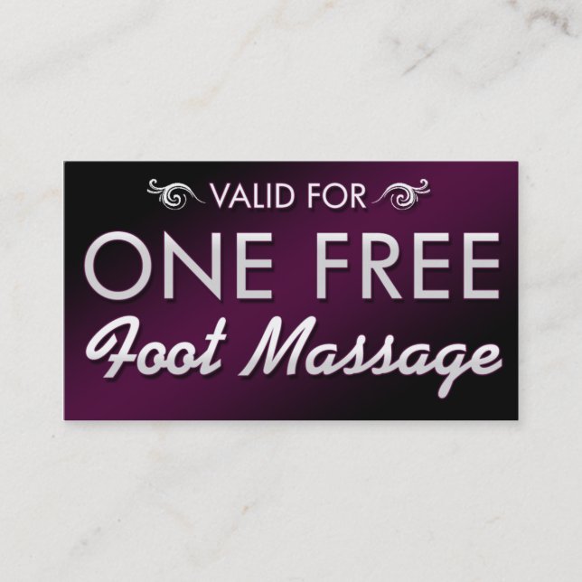 Carte De Réduction Un massage libre de pied (Devant)