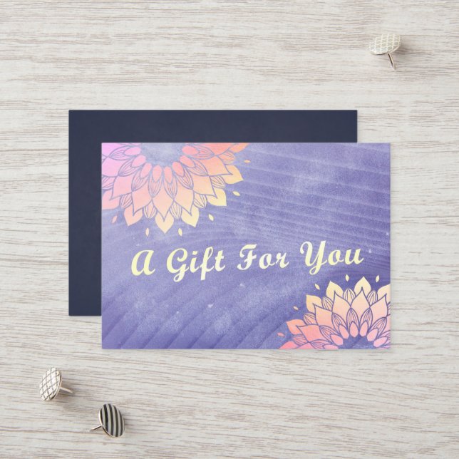 Carte De Réduction Yoga Studio Instructeur Rose Gold Mandala (Devant/Arrière en situation)