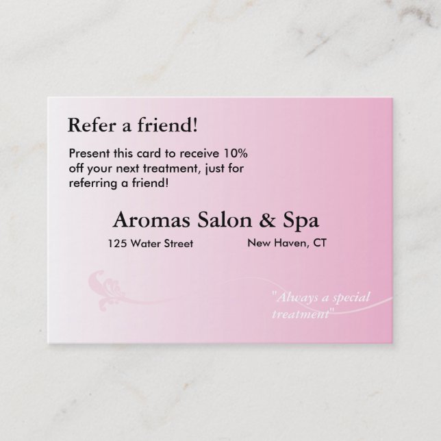 Carte de référence avec arrière - plan rose ombrag (Devant)