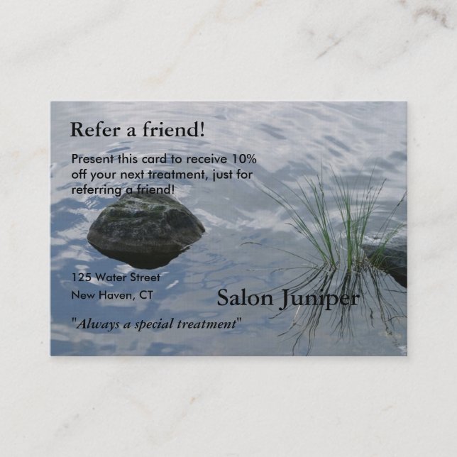 Carte de référence avec l'eau et des pierres (Devant)