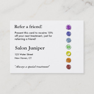 Carte de référence avec sept chakras