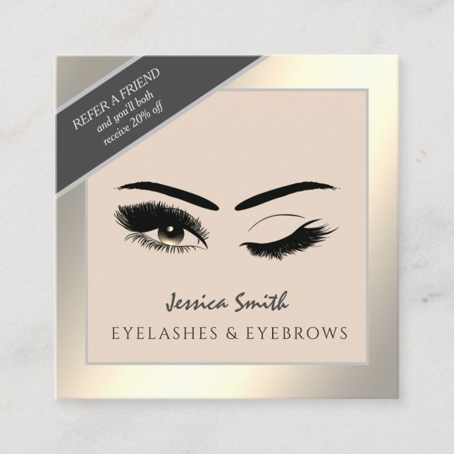 Carte de référence chic or cils & sourcils (Devant)