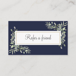 Carte de référence client Navy Blue Greenery