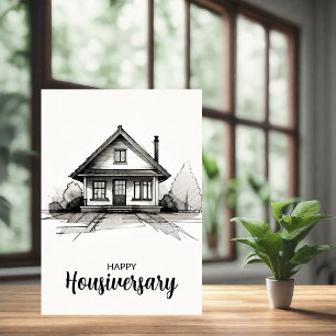 Carte de référence d'anniversaire de maison joyeus