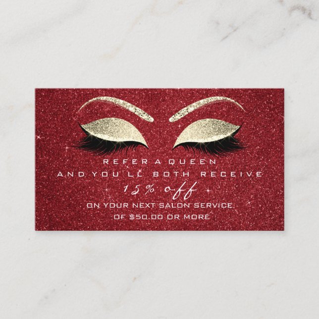 Carte de référence de salon Parties scintillant or (Devant)