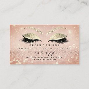 Carte de référence du salon Lashes Rose en or maig