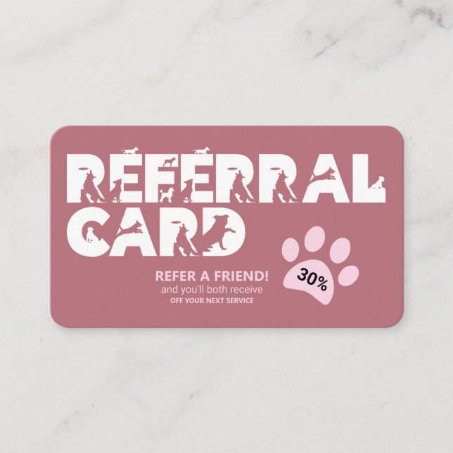 Carte de référence Empreinte de patte des services (Devant)