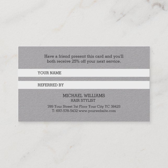 Carte de référence moderne Gris Artistique Noir Mo (Dos)