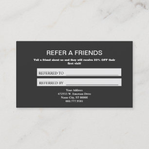 Carte de référence moderne Gris Artistique Noir Mo