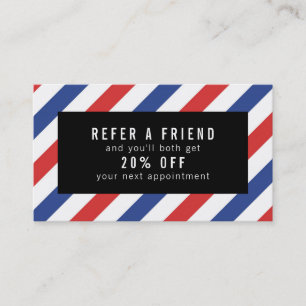 Carte de référence pour barbier à bandes rouge 