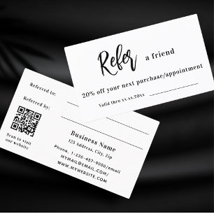 Carte de référence professionnelle de code qr blan