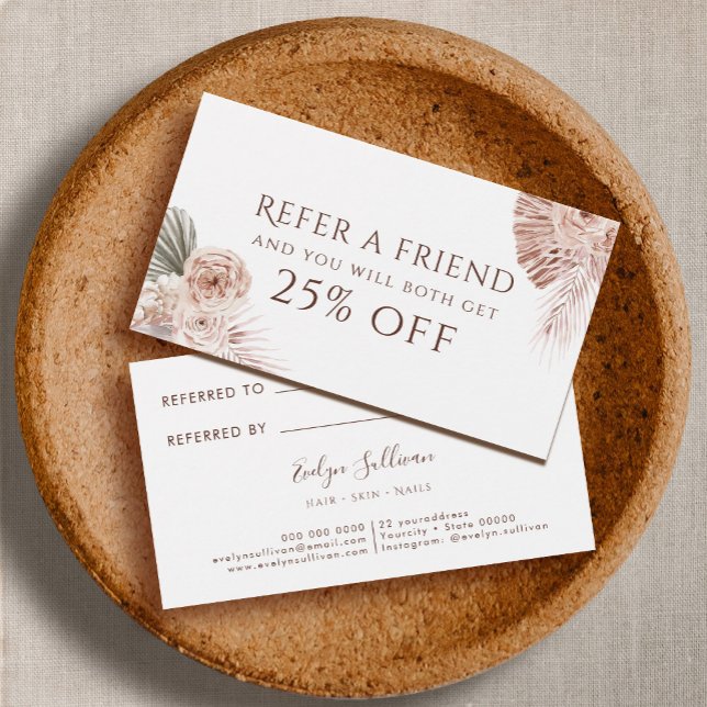 Carte de référence rose Boho (Créateur téléchargé)