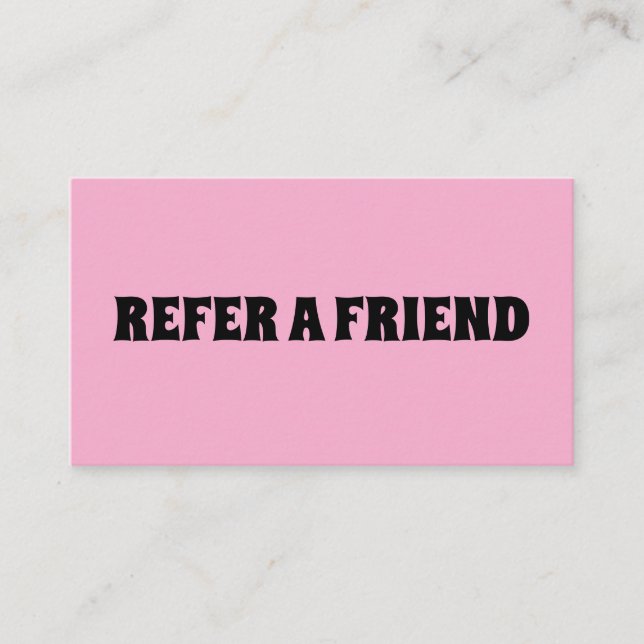 CARTE DE RÉFÉRENCE ROSE PERSONNALISÉE (Devant)