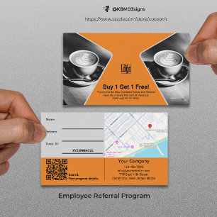 Carte De Référencement Acheter 1 Obtenir 1 Gris Gris Noir Orange Récompen