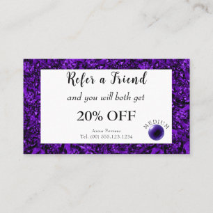 Carte De Référencement Améthyste & Améthyste Crystal Ball Psychique Moyen