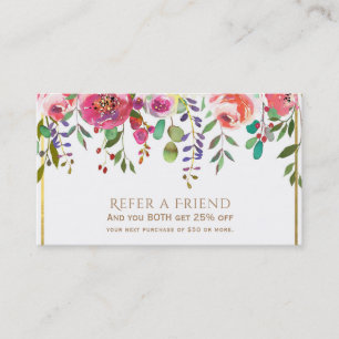 Carte De Référencement Aquarelle Floral Fleurs Moderne Parrainer un ami