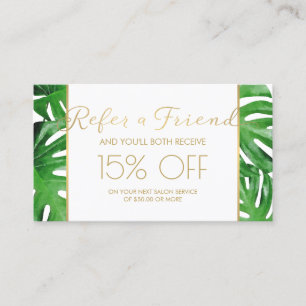 Carte De Référencement Aquarelle Tropical Monstera Feuille aiguillage