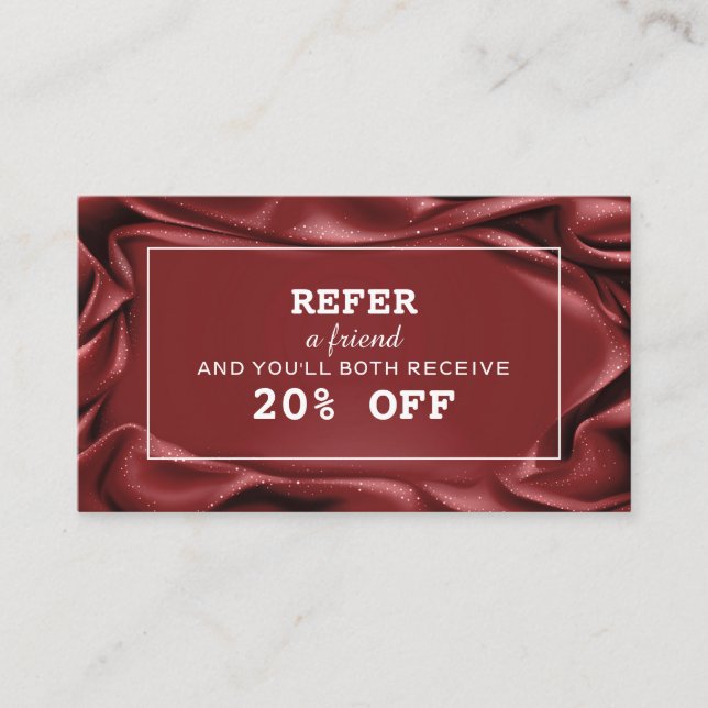 Carte De Référencement Artiste de maquillage en velours bordeaux (Devant)