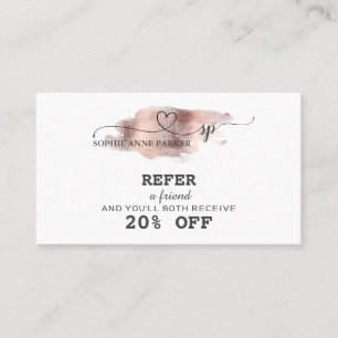 Carte De Référencement Artiste de maquillage minimaliste Rose moderne