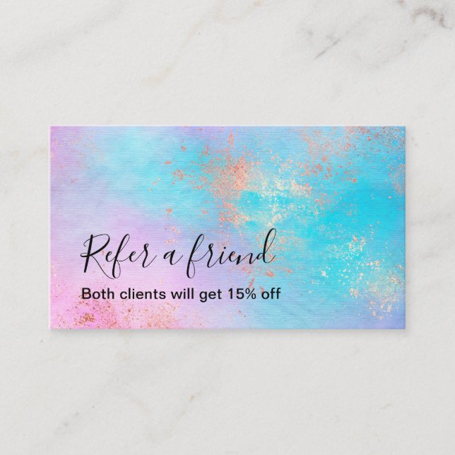 Carte De Référencement Artiste rose moderne de maquillage d'aquarelle en  (Devant)