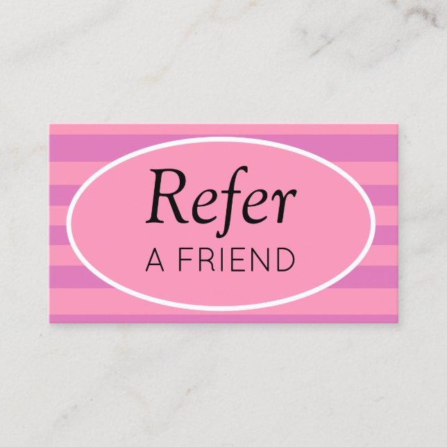 Carte De Référencement Bandes classiques rose et violet recommander un am (Devant)