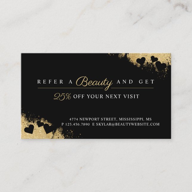 Carte De Référencement Beauté Or Dusted Mascara Oeil Lashes Luxueux (Devant)