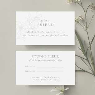 Carte De Référencement BLANCHE Boho minimal Floral moderne