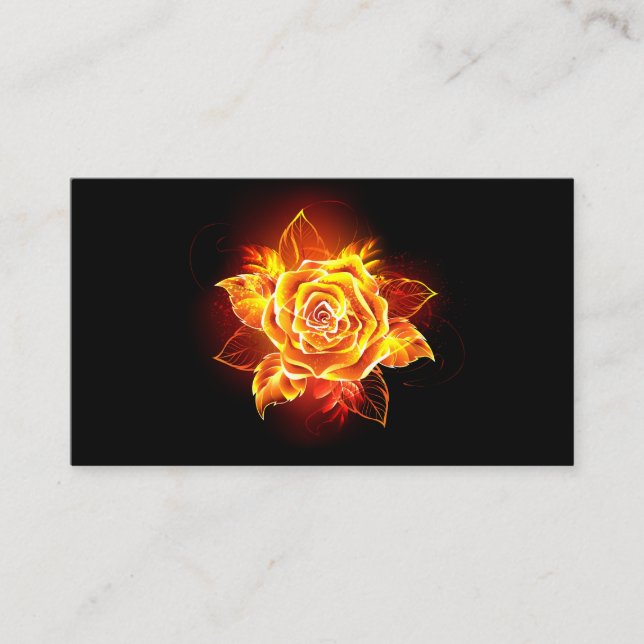 Carte De Référencement Blooming Fire Rose (Devant)
