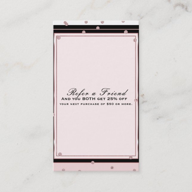 Carte De Référencement Blush Rose Or Elegant Moderne Référencer un ami (Devant)