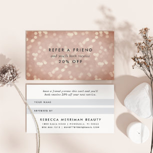 Carte De Référencement Bokeh Rose cuivre