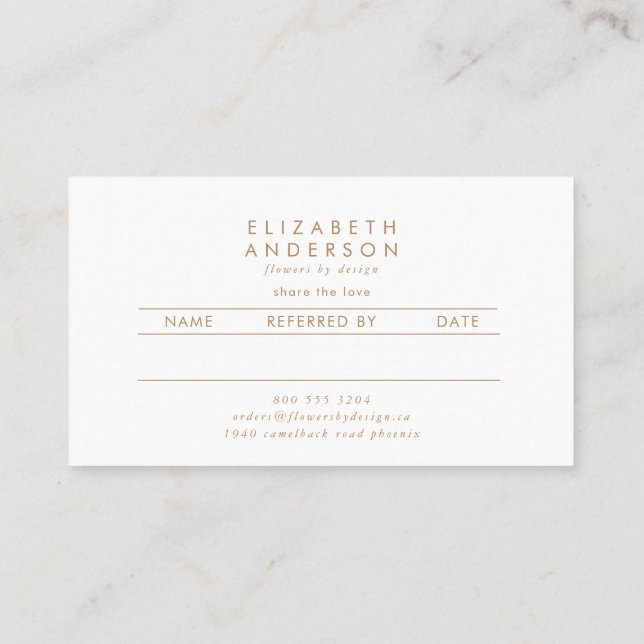 Carte De Référencement Bouquet Black Gold Rose (Dos)