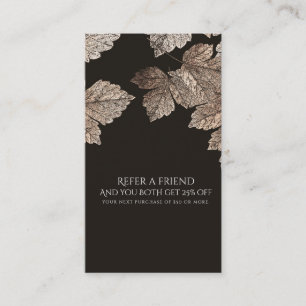 Carte De Référencement Brown foncé et bronze Feuilles rustique aiguiller 