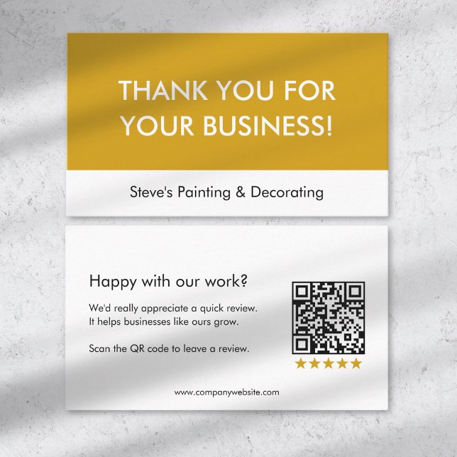 Carte De Référencement Business Review Thank You QR Code Minimal (Créateur téléchargé)