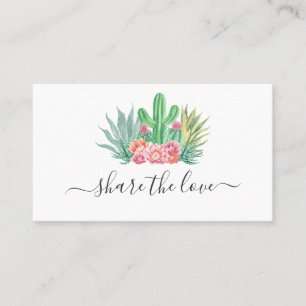 Carte De Référencement Cactus à l'aquarelle
