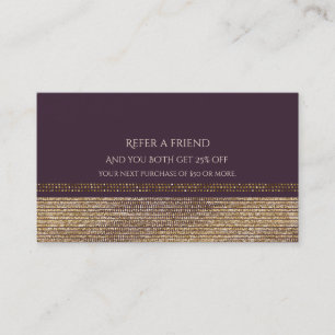 Carte De Référencement Chic Élégance Or Violet Glamour Étincelant Parrain