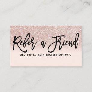 Carte De Référencement Chic glamour Rose Parties scintillant or rose mode