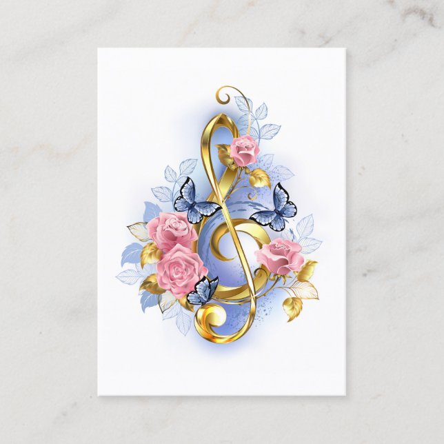 Carte De Référencement Clé de fer avec roses roses roses (Devant)