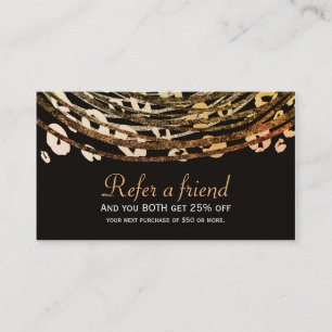 Carte De Référencement Client Bronze Orange Cheetah Exotic Parrainage
