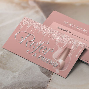 Carte De Référencement Clou de Manicuriste Rose Gold Drips Orientation