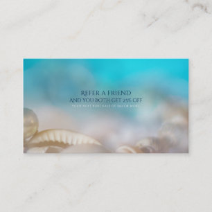 Carte De Référencement Coquillages élégants de la plage bleue, recommande