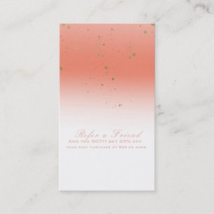 Carte De Référencement Coral Gold Moderne Glamour Chic Parrainer un(e) am
