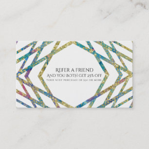 Carte De Référencement Couleurs Géométriques Glam & Or Chic Parrainer un