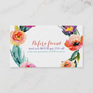 Carte De Référencement Couronne florale lumineuse aquarelle recommander u