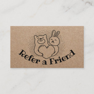Carte De Référencement Cute Forest Animals Rustic Kraft Referendum