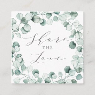Carte De Référencement Dusty Blue Eucalyptus Wreath Partagez l'amour